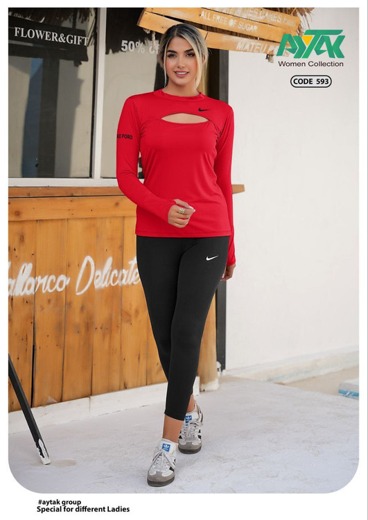 ست بلوز آستین فینگر دارو تیشرت مشکی