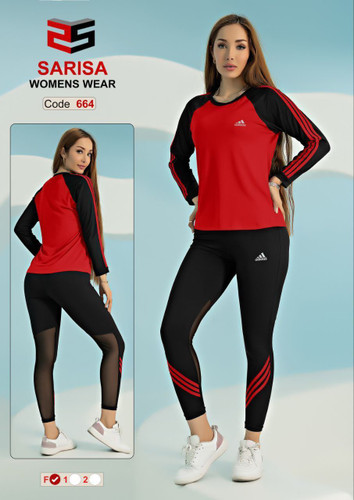 ست بلوز آستین دار رنگی و لگمشکی