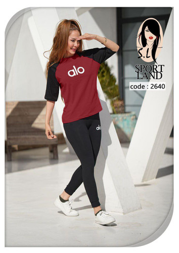 ست تمام نخ تیشرت و لگ فری سایزطرحalo