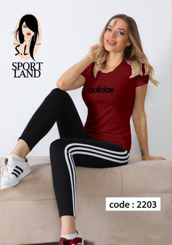 ست تیشرت رنگی و لگ مشکی نخی