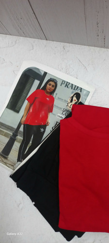 ست تیشرت رنگی و لگ مشکی نخی